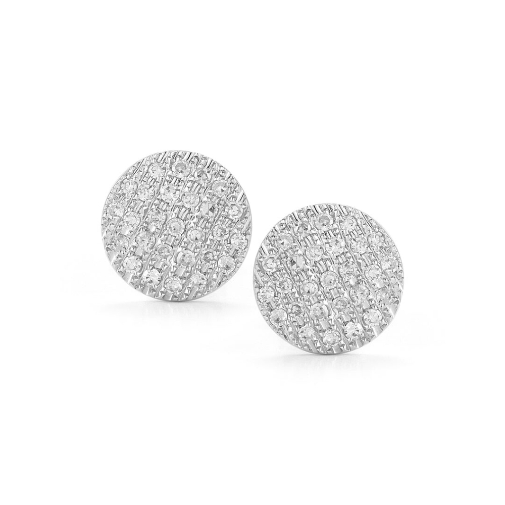 Dana Rebecca Round Diamond Disc Earrings - medium